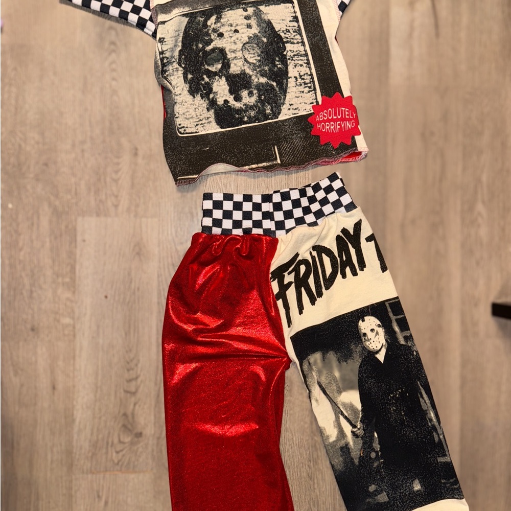 Horror Graphic Kids Matching Set - Red and Black